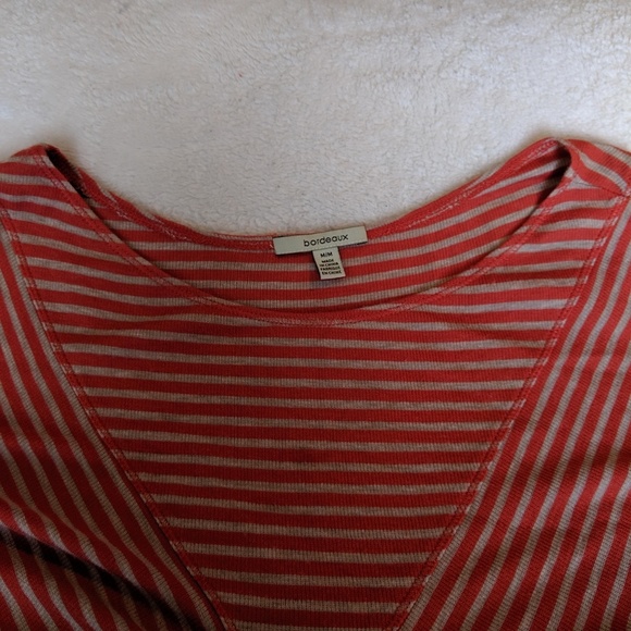 bordeaux paneled pinstripe top size M - Picture 3 of 4